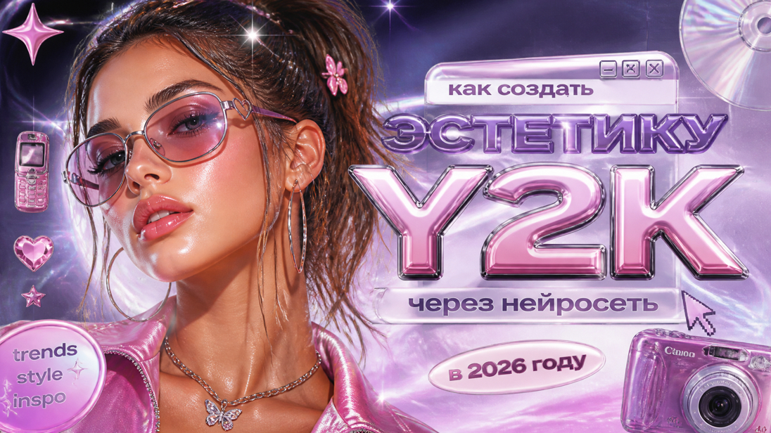 Y2K-фотосессия через нейросеть