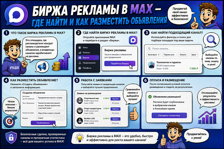 Биржа рекламы в MAX – где разместить рекламу вашего канала