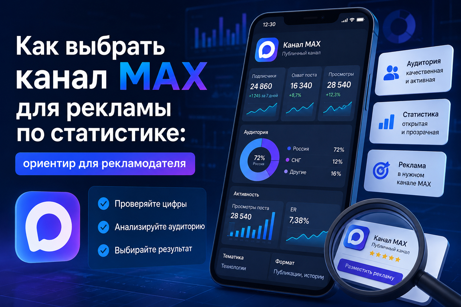 Как выбрать канал MAX для рекламы