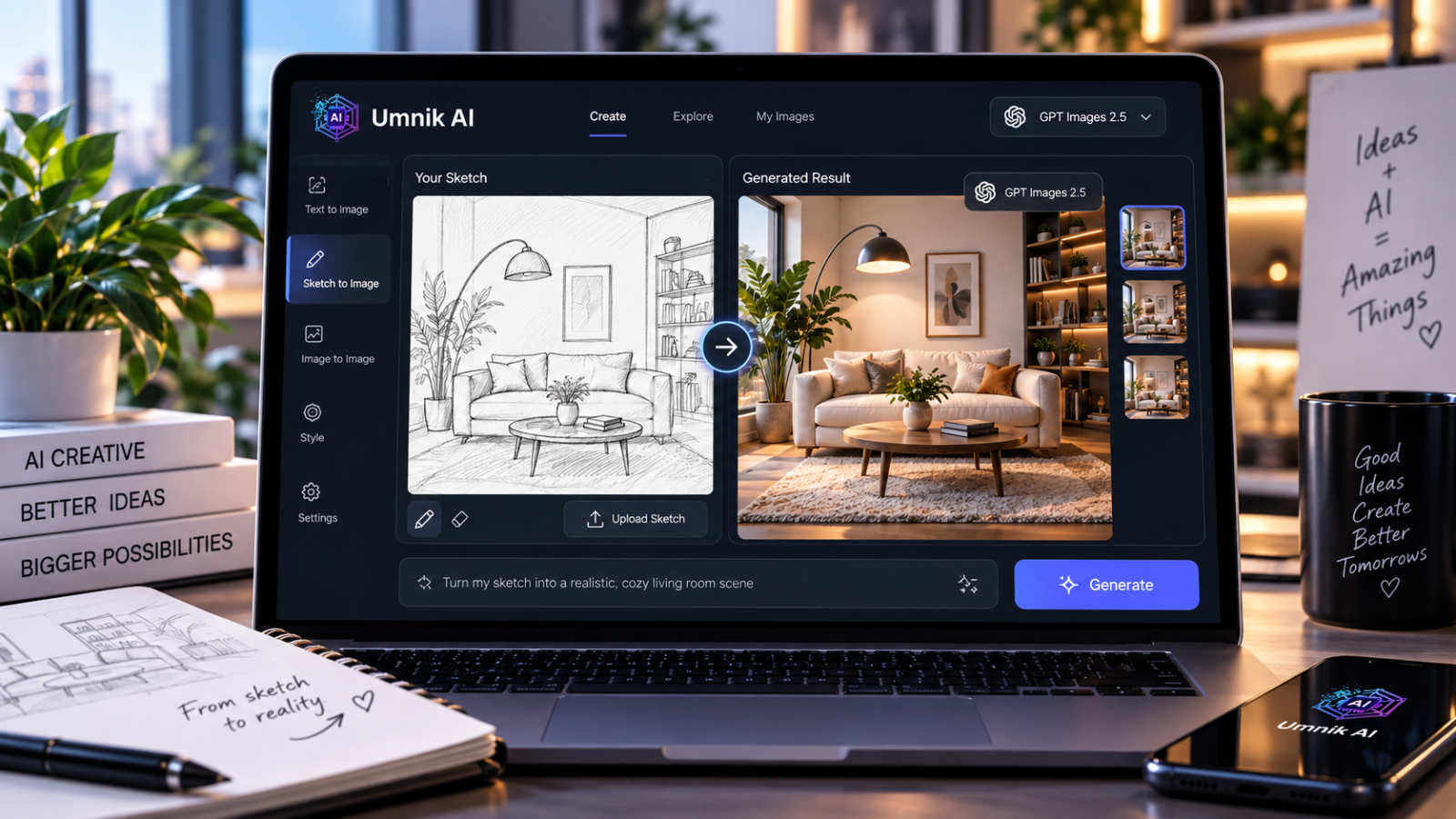 Функция Sketch в ChatGPT Images 2.5 достраивает изображение по грубому эскизу пользователя.
