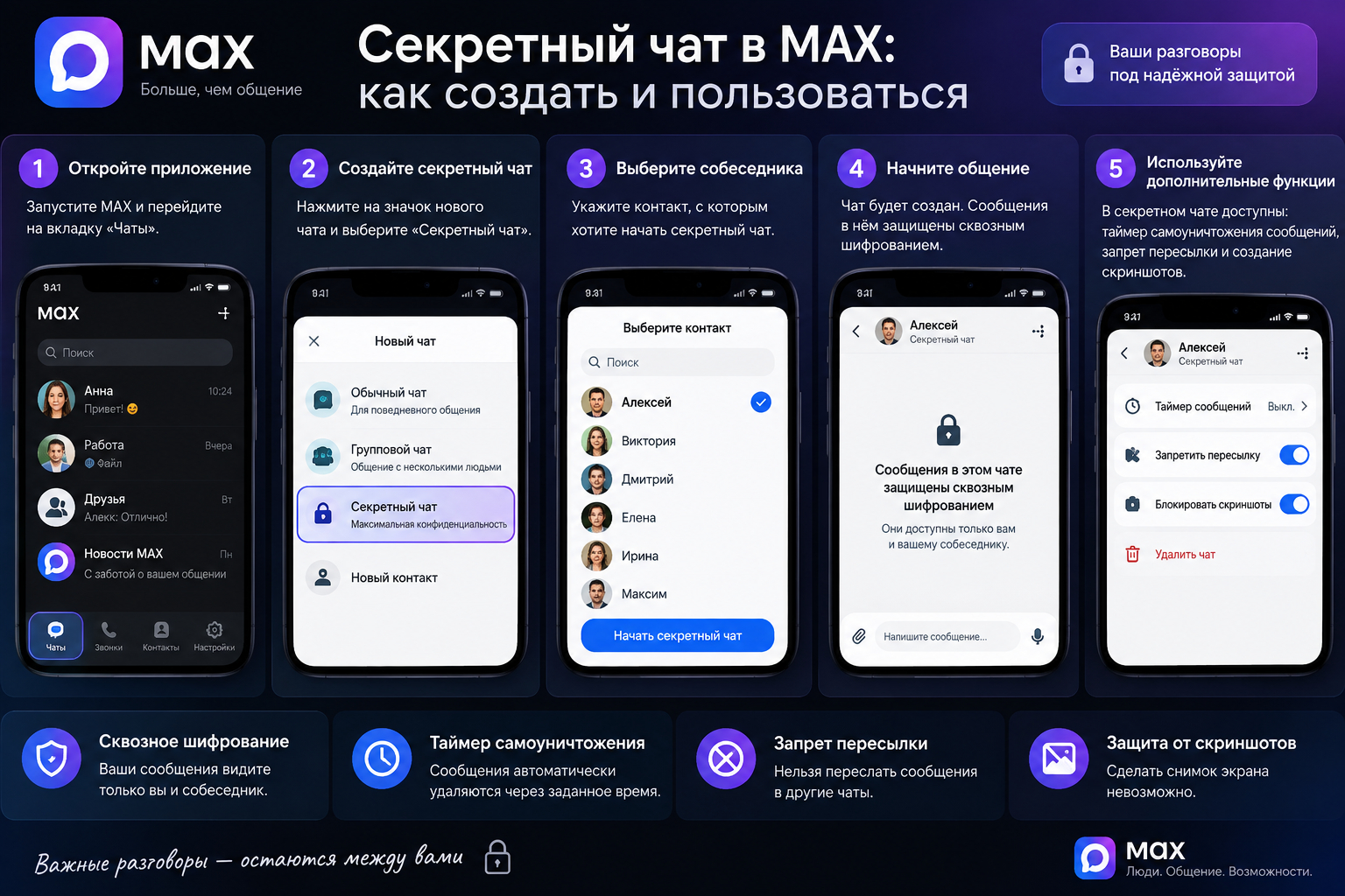 Как создать секретный чат в MAX