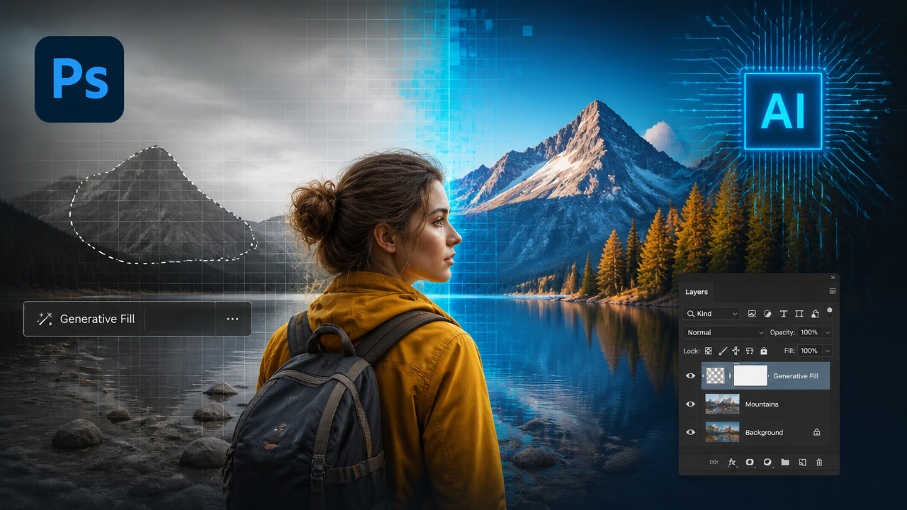 Photoshop с ИИ для фото: нейросеть, генеративная заливка, промпты, бесплатно и альтернативы