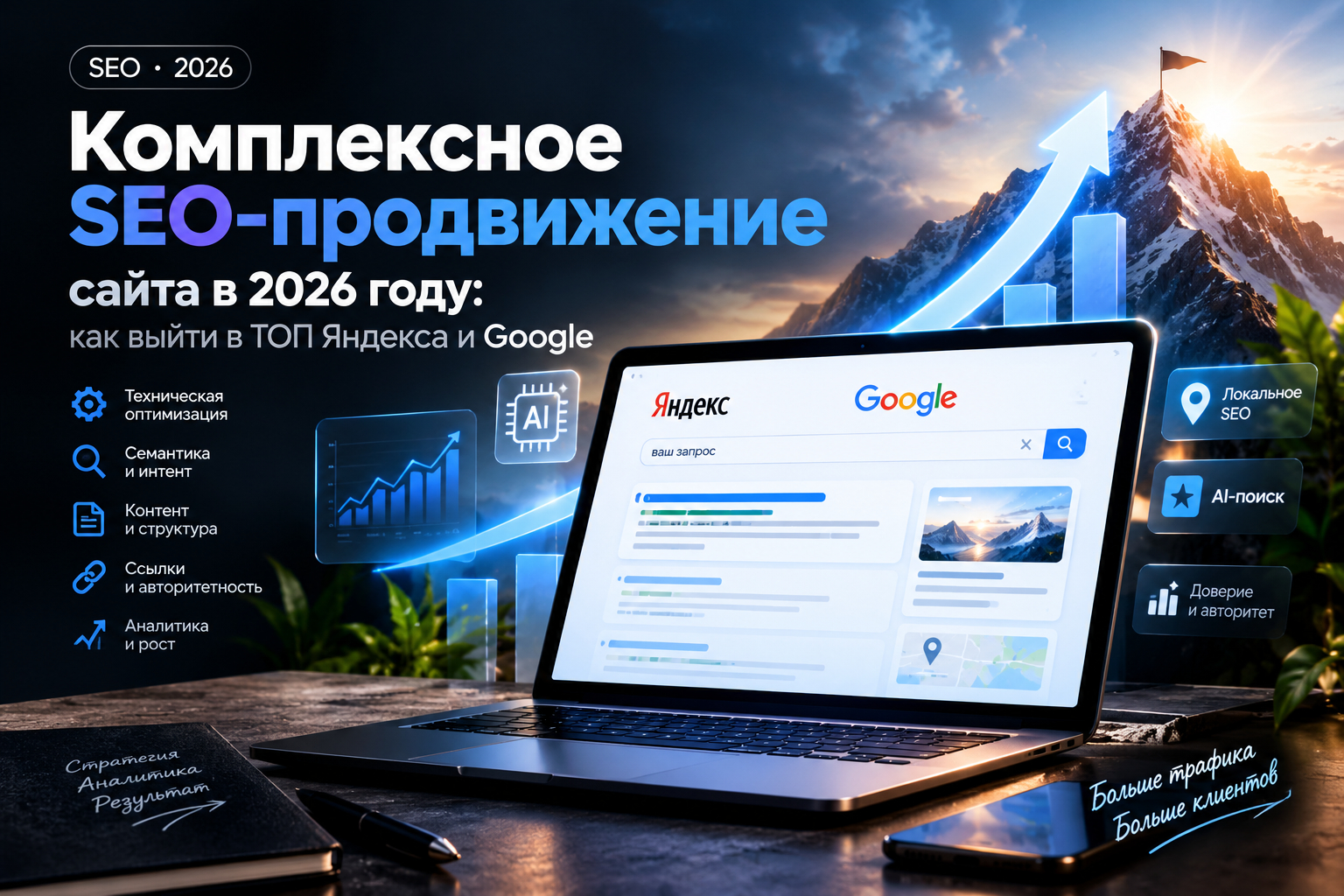 Анализ конкурентов и позиций сайта в Яндексе + Точки роста