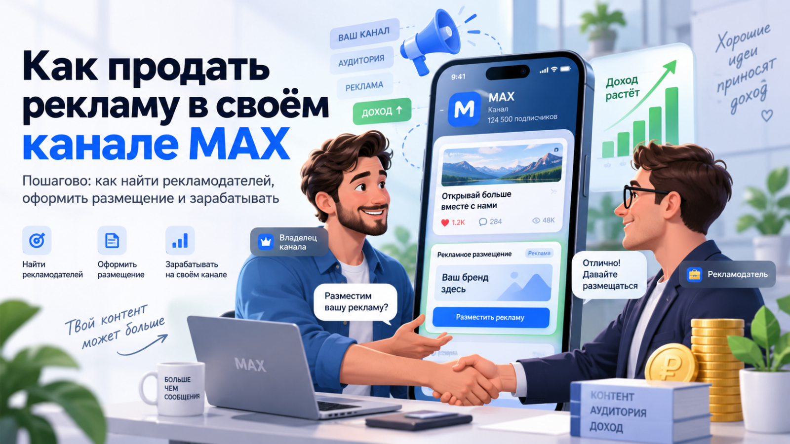 Как продать рекламу в своём канале MAX
