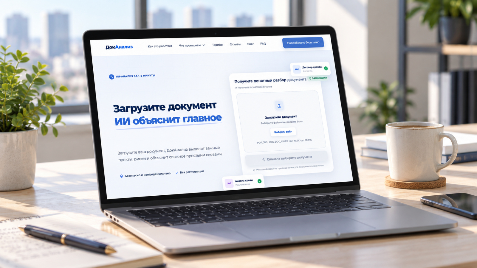ДокАнализ - AI-сервис, для анализа договоров, медицинских, банковских и других документов