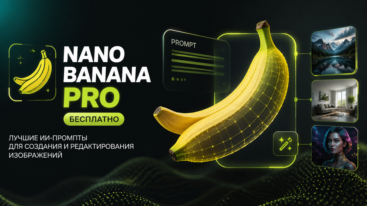 Нейросеть Nano Banana PRO бесплатно: лучшие ИИ-промпты для создания и редактирования изображений онлайн