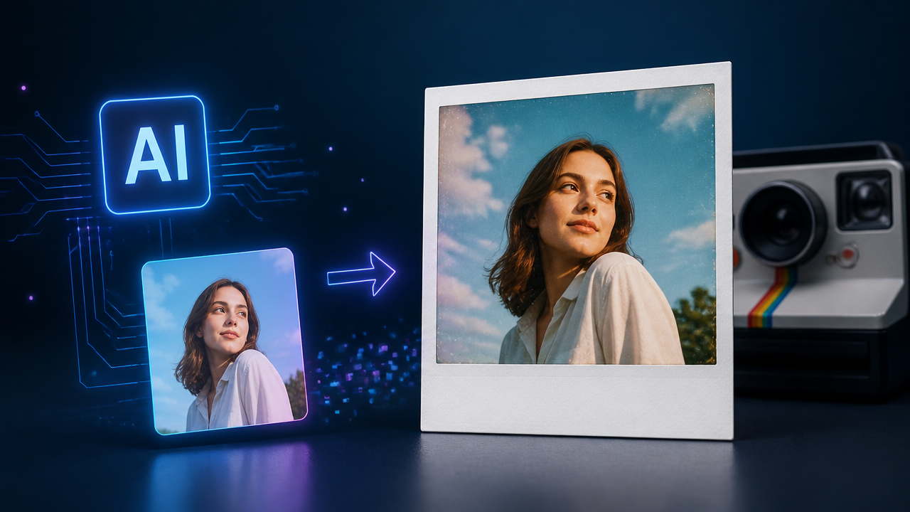 Нейросеть для Polaroid-фото бесплатно: как ИИ с помощью промпта создает винтажный эффект пленки и белой рамки