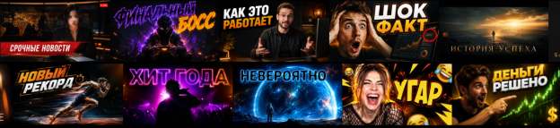 Рис. 5 - Примеры превью для видео, генерируемы сервисом MnogoReel, - источник: https://mnogo-reels.ru/
