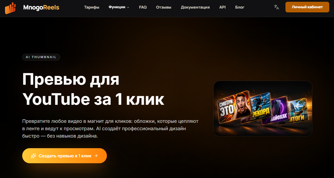 Рис. 1 - Превью, источник: https://mnogo-reels.ru/tools/youtube-thumbnail-maker
