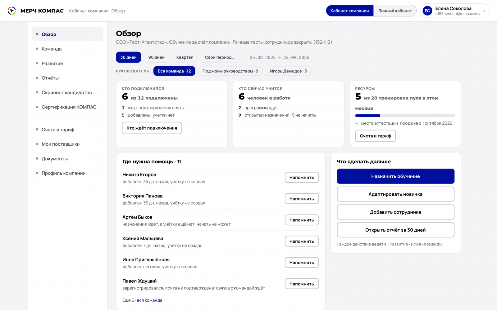 Обзор Личного Кабинета платформы Мерч Компас