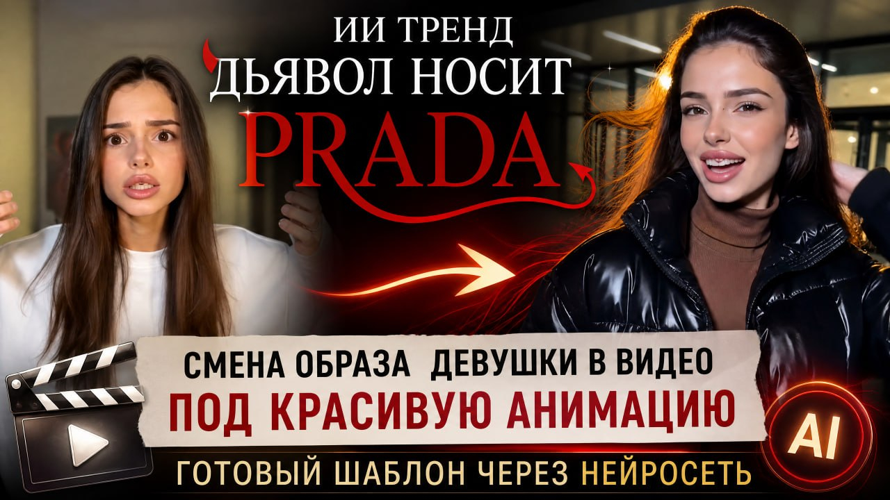 👉Создать ИИ видео под тренд "Дьявол носит Prada"
