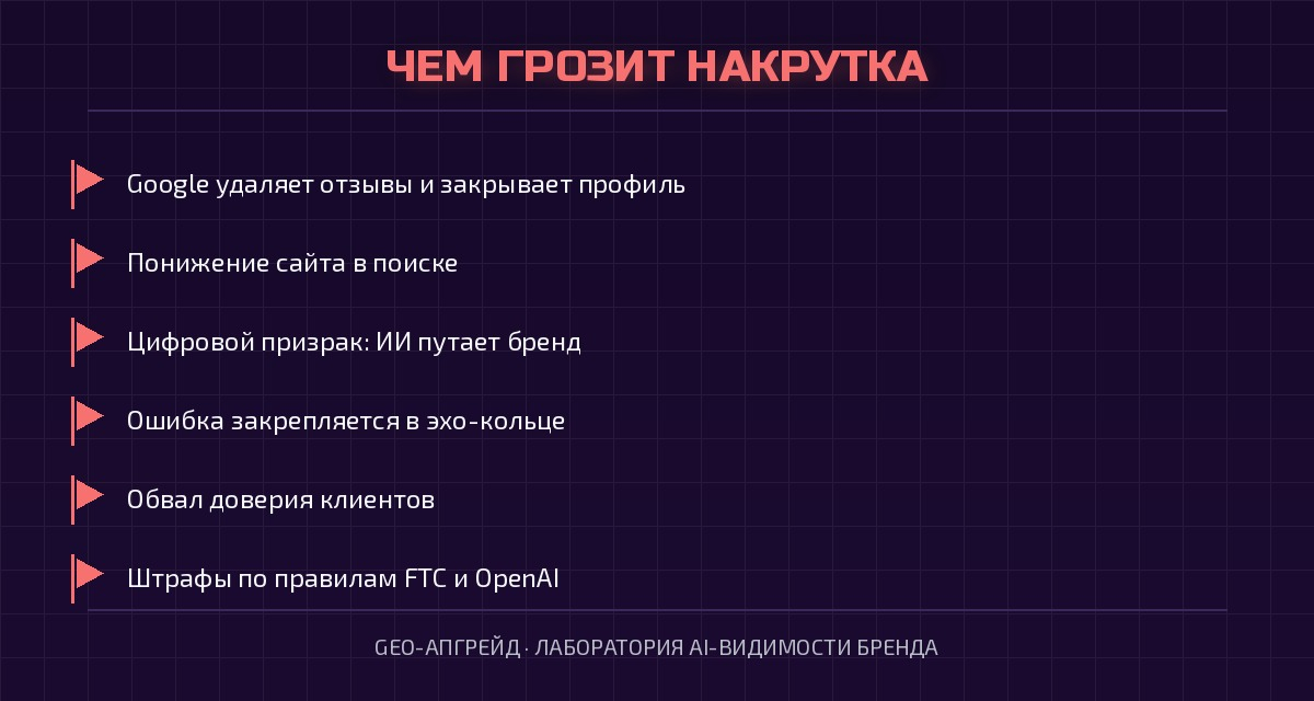 Шесть рисков накрутки: от санкций Google до цифрового призрака
