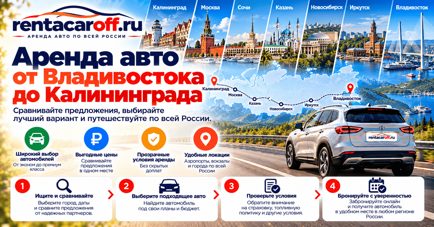 Прокат автомобилей  от Калининграда до Владивостока