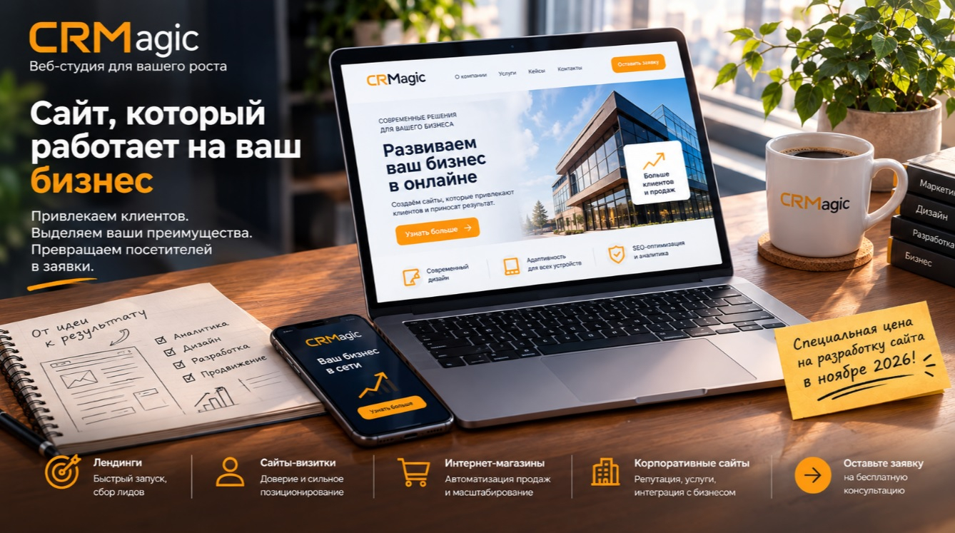 Разработка сайтов и внедрение битрикс24 от веб-студии CRMagic