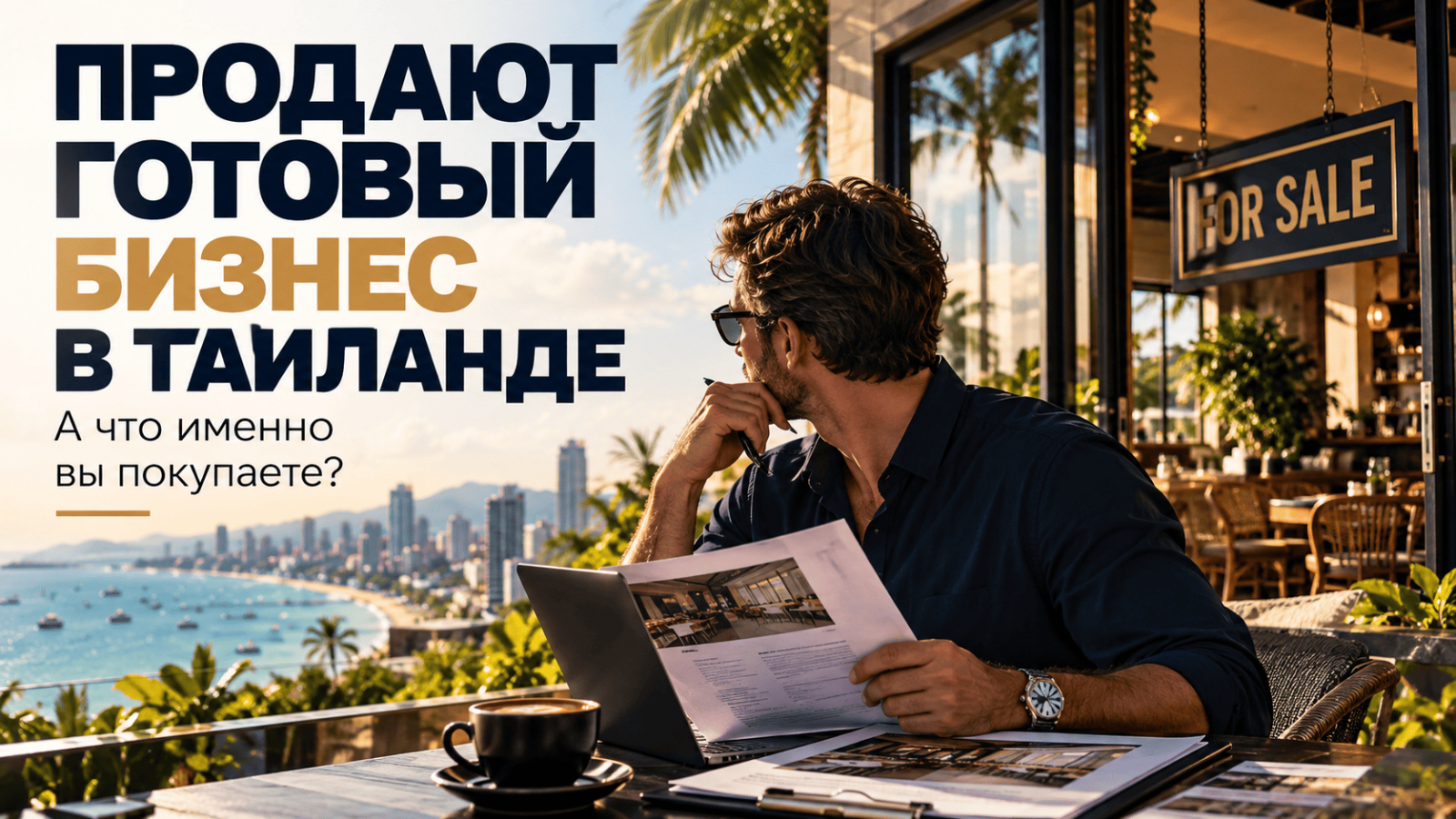 Приобретение готового бизнеса в Таиланде: проверка документов, финансовых обязательств, юридических рисков и условий сделки. Иллюстрация к статье Premium Concierge Service Thailand о том, что необходимо проверить перед покупкой компании в Паттайе и других городах Таиланда.