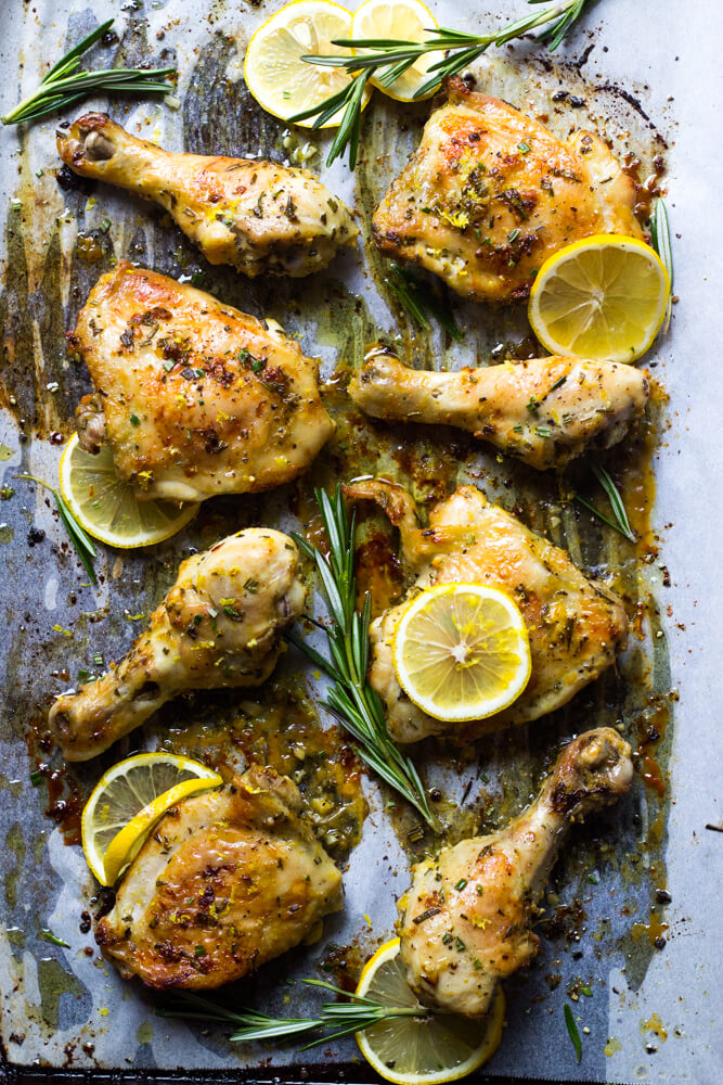 Рецепт жареного цыпленка с розмарином и лимоном