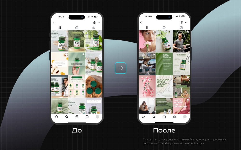 Обновление визуальной концепции бренда, продающего БАДы