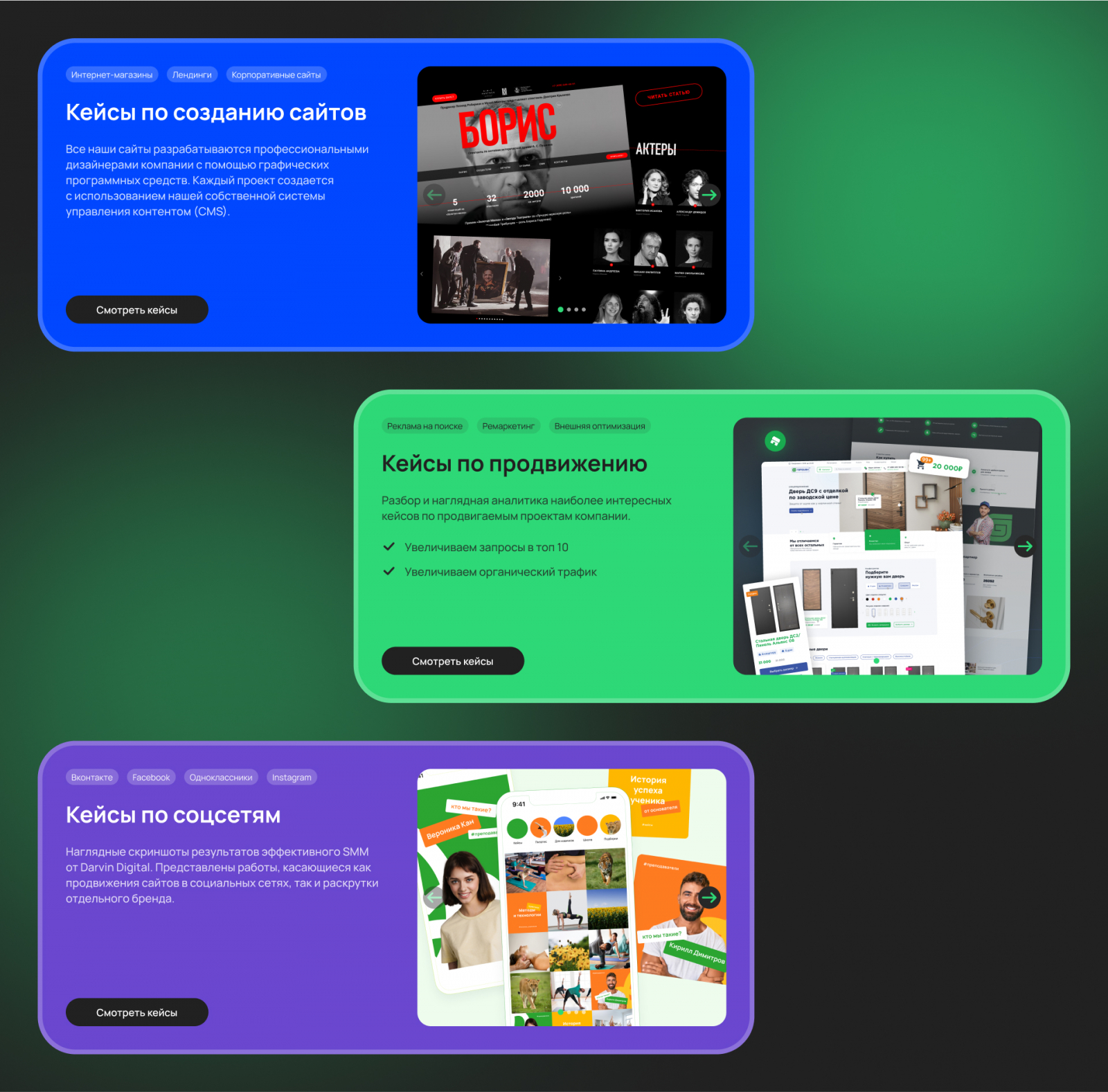 в портфолио Darvin Digital несколько сотен кейсов