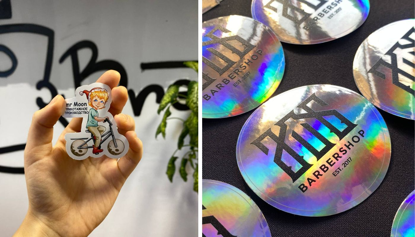 Такие стикеры мы печатаем у нас в студии