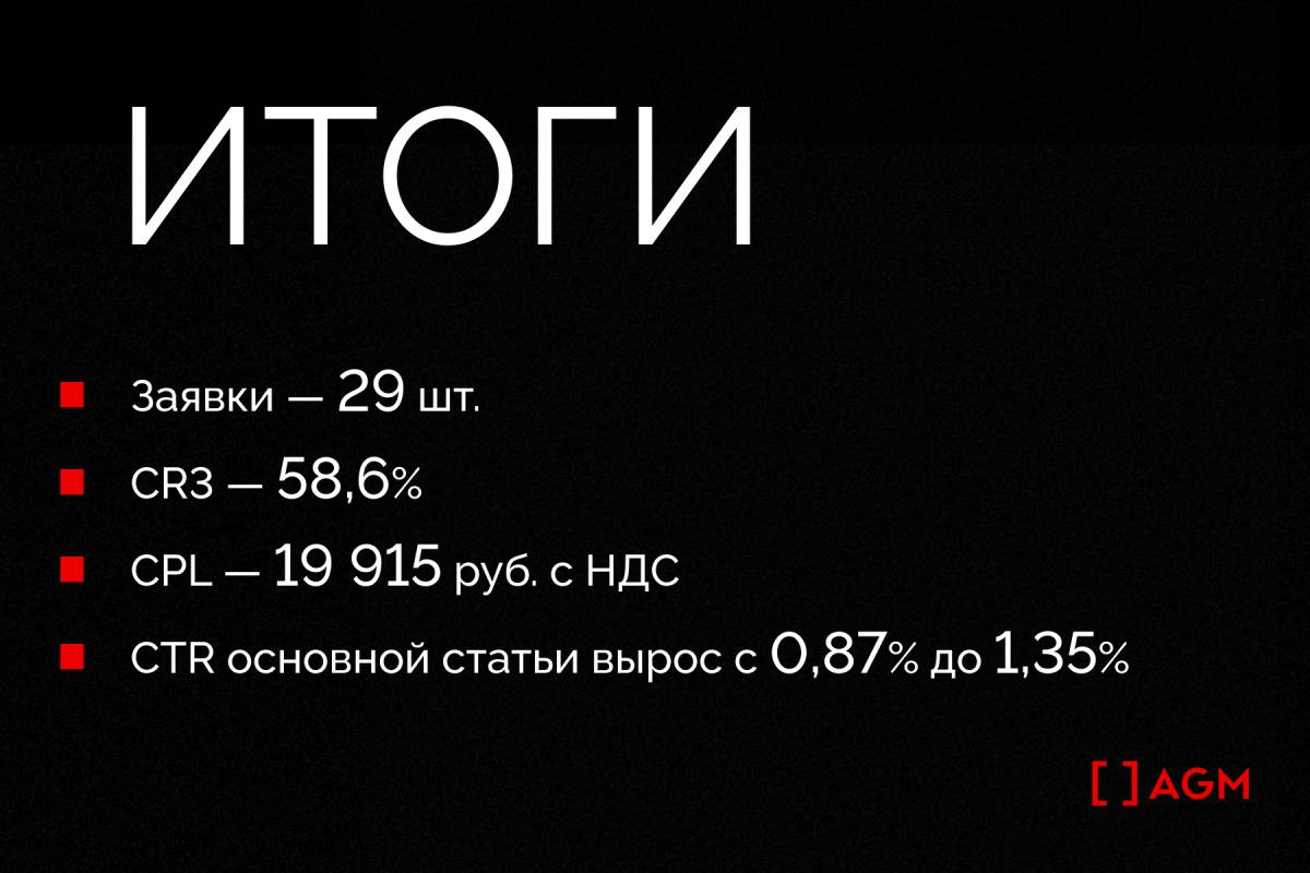 AGM снизили в 2,2 раза стоимость целевого лида для калининградского застройщика ГК «Ойкумена»