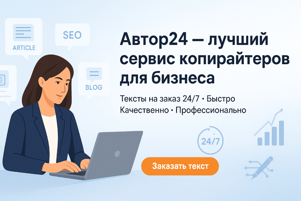 Автор24 — 📈 лучший сервис копирайтеров для бизнеса: тексты на заказ 24/7