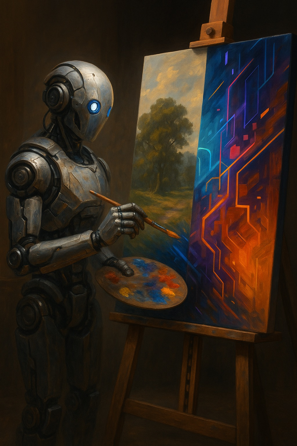 Робот-художник, сгенерированный в артифике