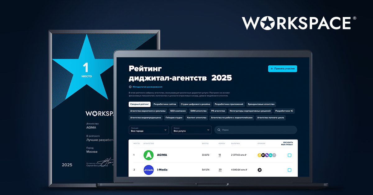 Новый кластер Рейтингов диджитал-агентств от Workspace