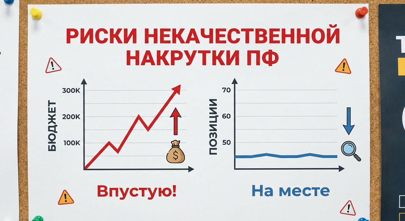 Выбирая некачественного подрядчика для накрутки ПФ вы рискуете бюджетом.