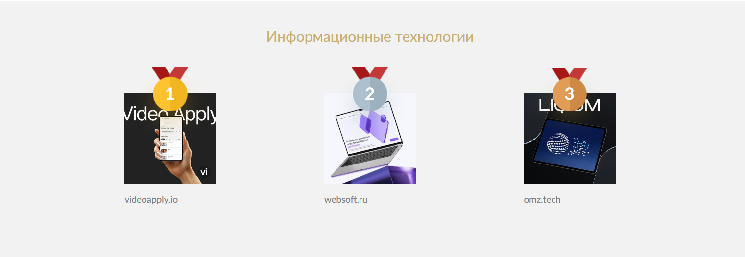 MIKHAILOV studio заняли 2 место в конкурсе «Рейтинг Рунета» с сайтом Websoft, категория «Информационные технологии».