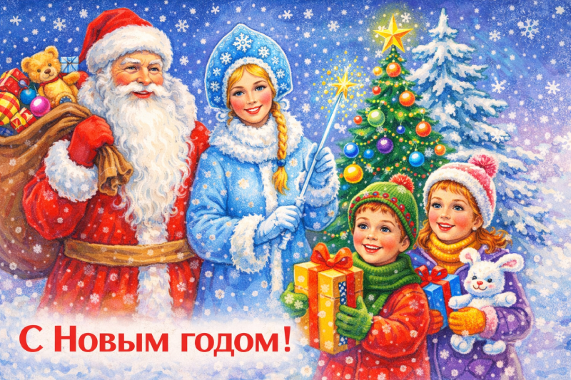 Новогодние открытки 1990-х годов