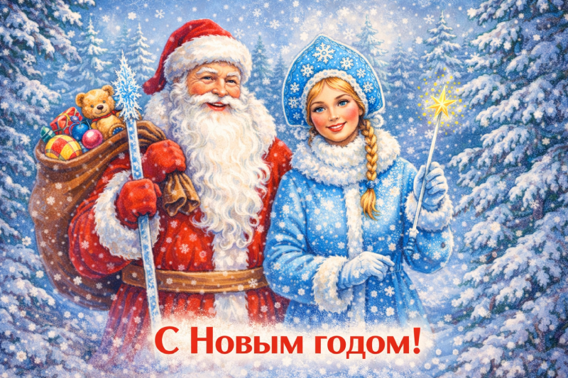Новогодние открытки 2000-х годов