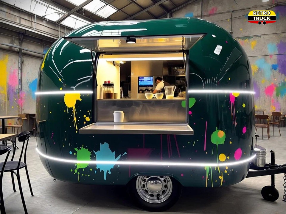 Фудтрак с кляксами как от пейнт бола.