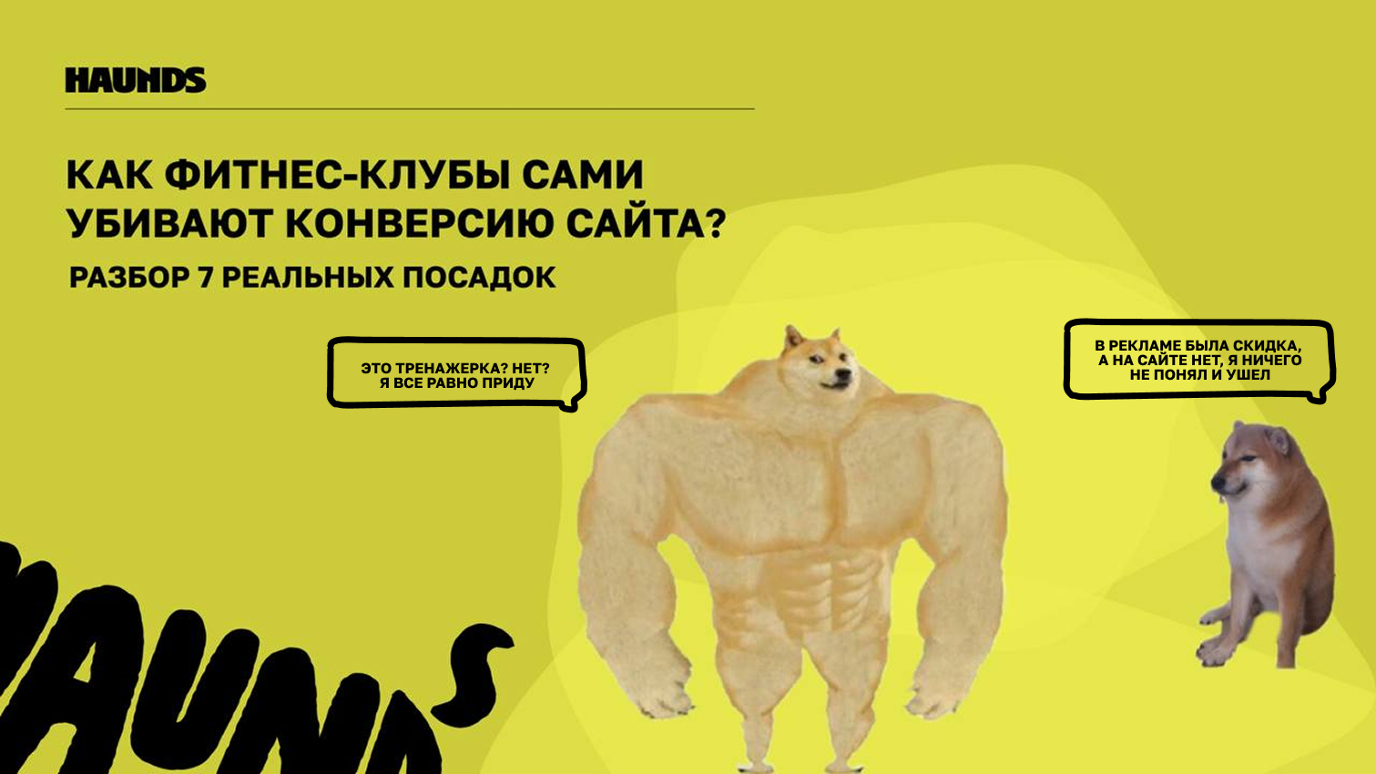 Привет! Это Haunds, агентство performance-маркетинга с 8-летним опытом в диджитал-рекламе и сотней кейсов по фитнес-индустрии