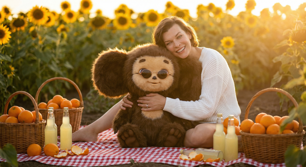 Летний пикник в поле подсолнухов