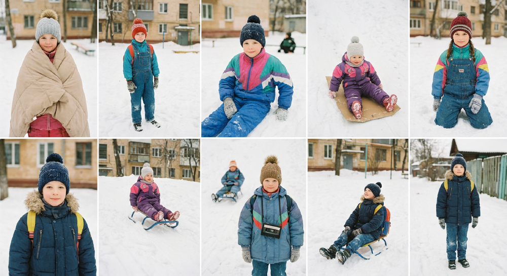 Зимняя фотосессия в стиле 90
