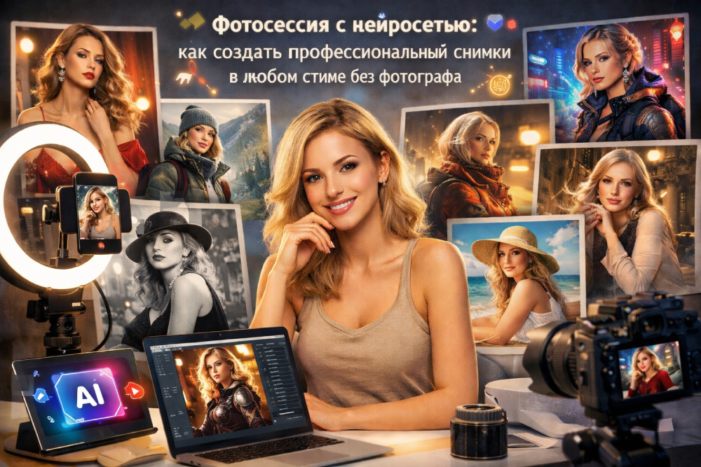 Фотосессия с нейросетью: как создать профессиональные снимки в любом стиле без фотографа