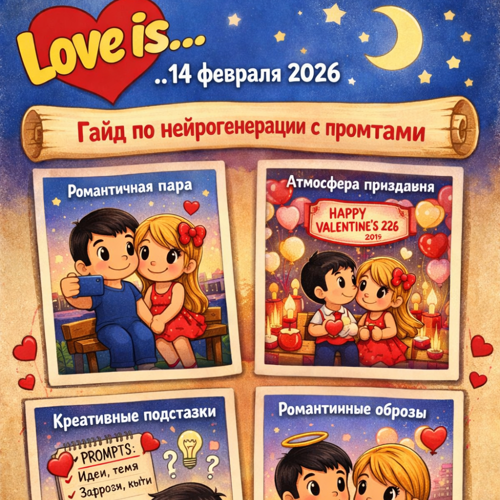 Создать открытку в стиле Love Is