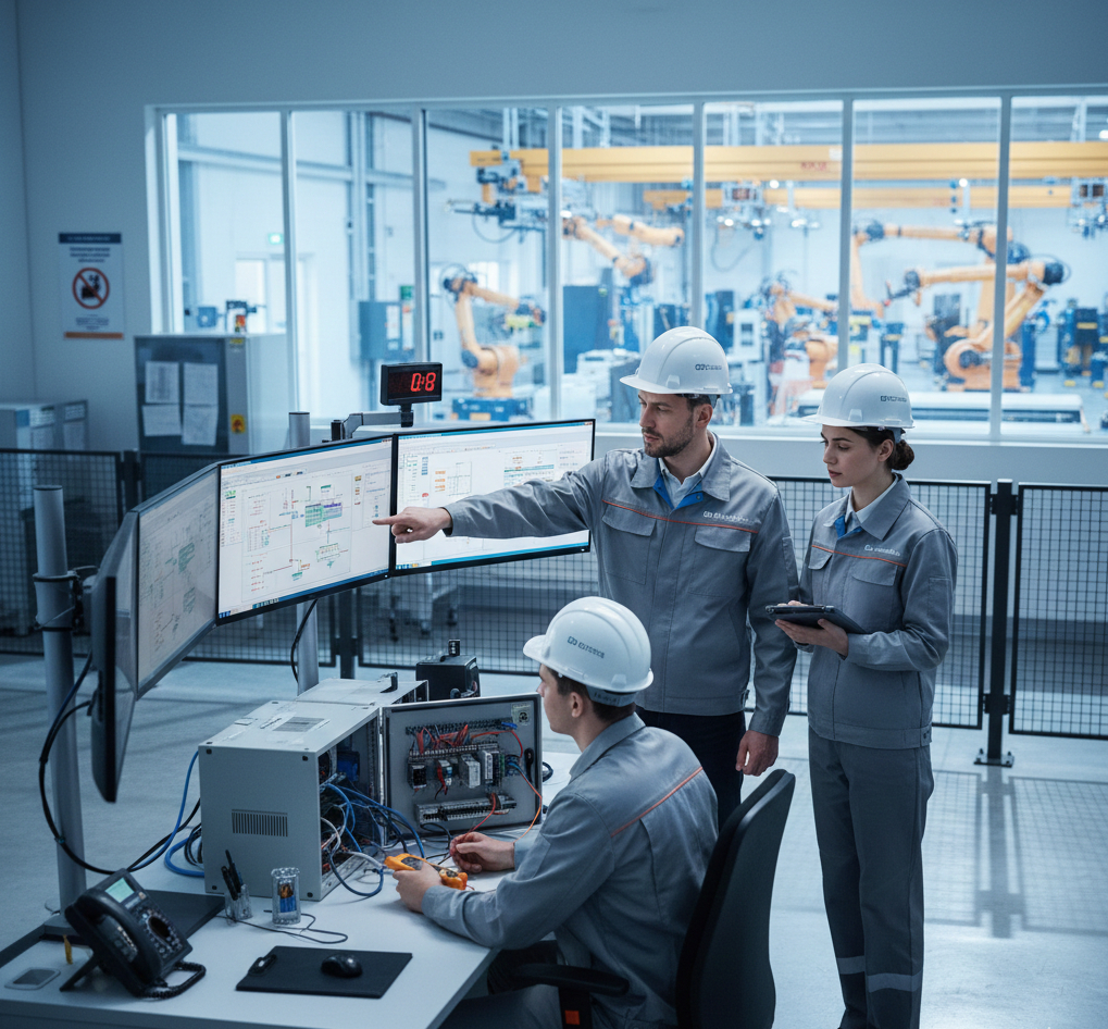 Специалисты ООО «Альянс Автоматика» при проведении ПНР