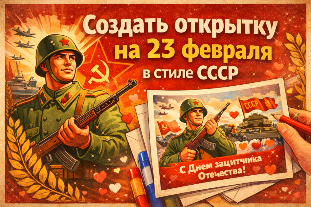 Создать открытку на 23 февраля в стиле СССР нейросетью: практическое руководство