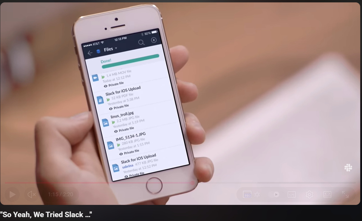 Кадр из видео «So Yeah, We Tried Slack …»