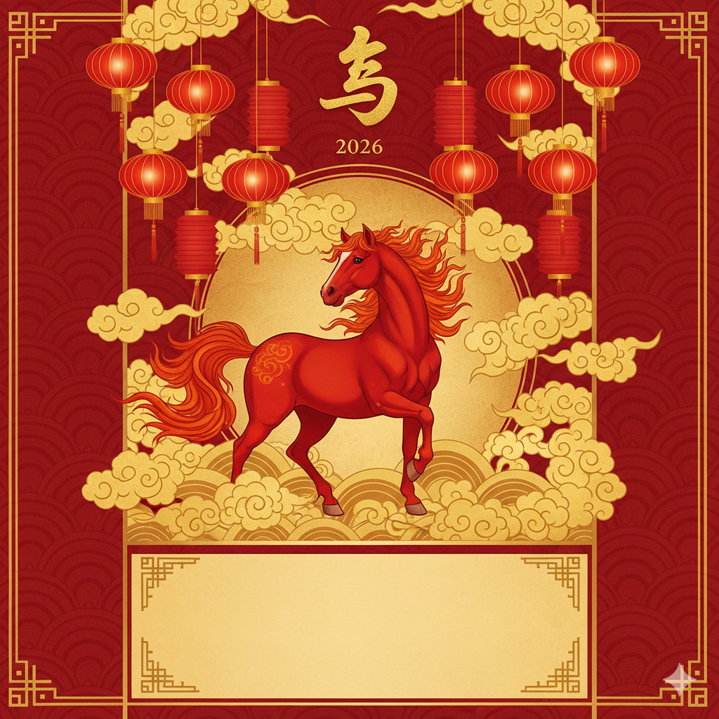 Сделать открытку на Год Лошади через нейросеть