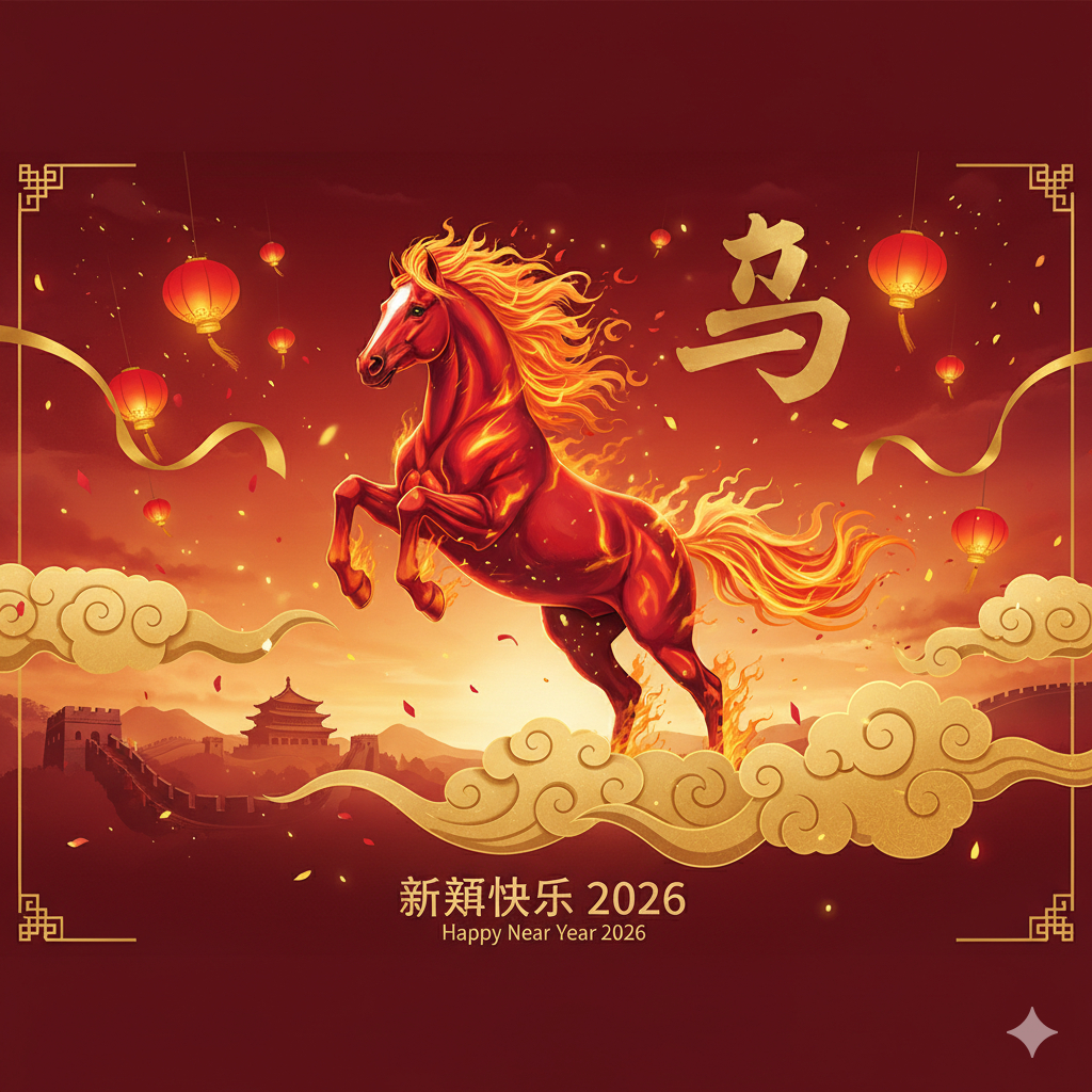 Сгенерировать открытку на Год Лошади с помощью искусственного интеллекта