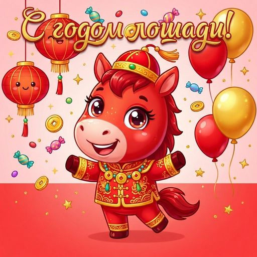 Сделать открытку на Китайский Новый Год через нейросеть