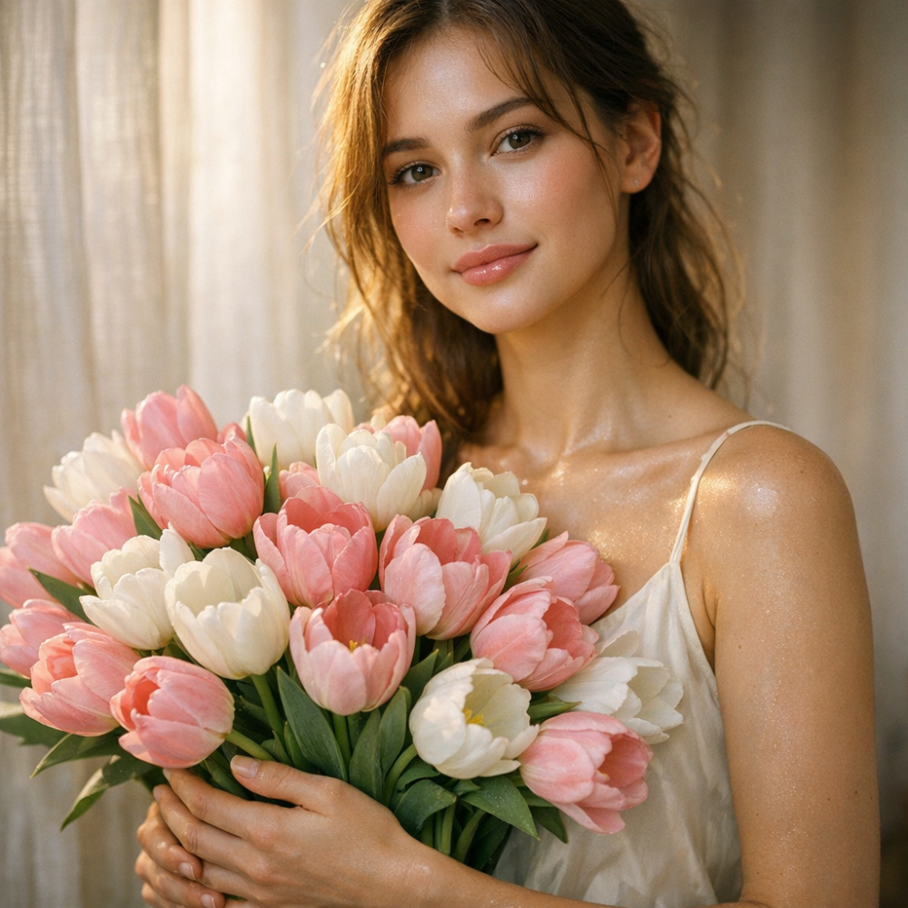 Утро с тюльпанами