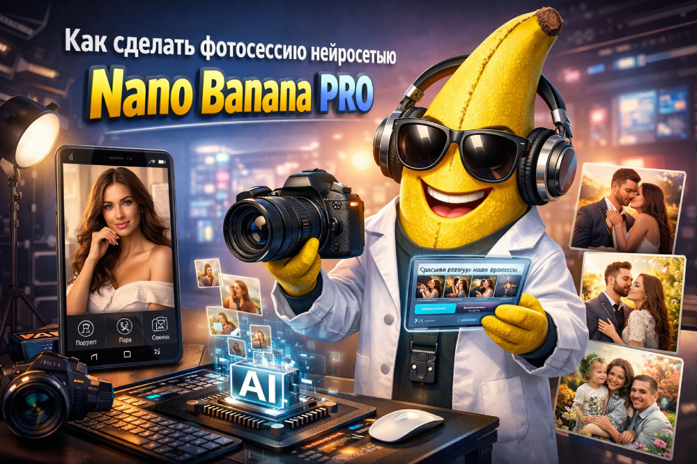 Как сделать фотосессию нейросетью Nano Banana PRO — трендовые промты 2026