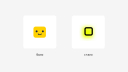 Вместо лица «Логомашинки» в знаке логотипа появился неоновый жёлтый квадрат
