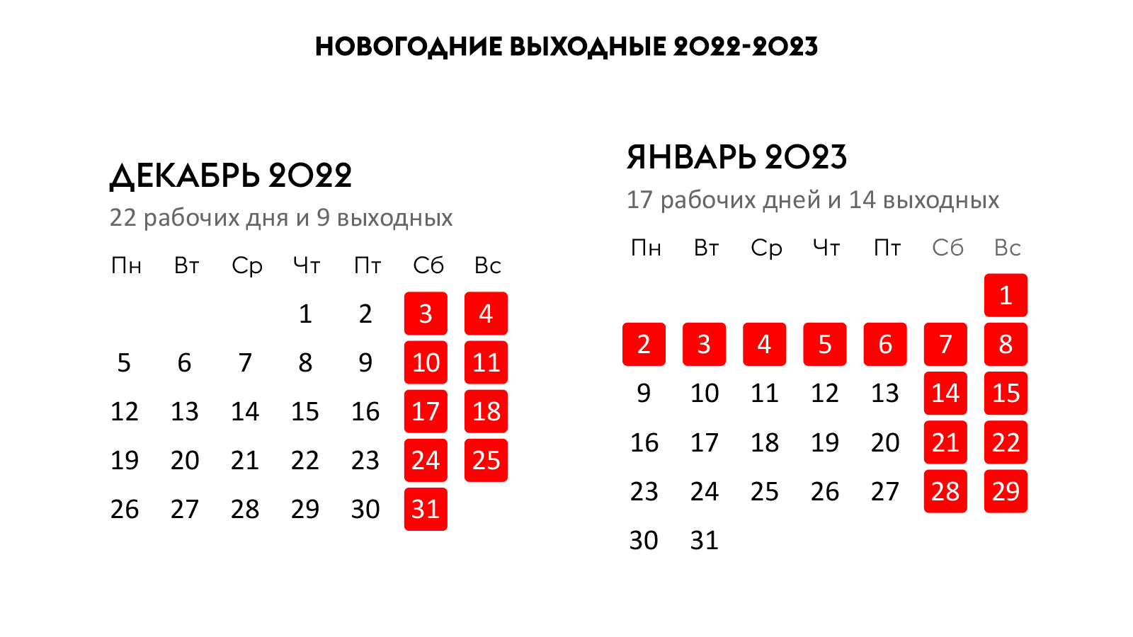 Все выходные дни в россии