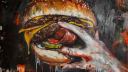 Бургер в стиле Мунка