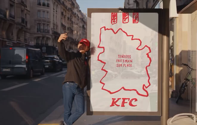 KFC вручную нарисовала билборды во Франции