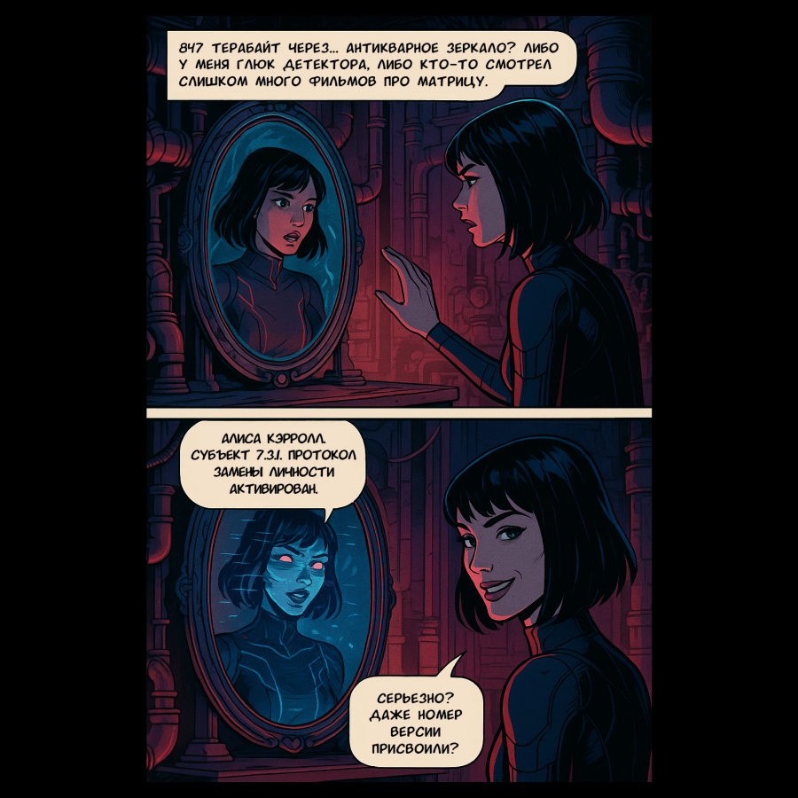 Нейрокомикс от KINETICA: «Алиса в Зазеркалье 2049: Протокол Стирания»